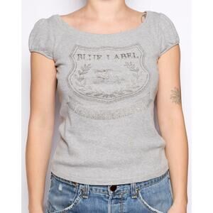 Burberry Blue Grey Baby Doll T-Shirt